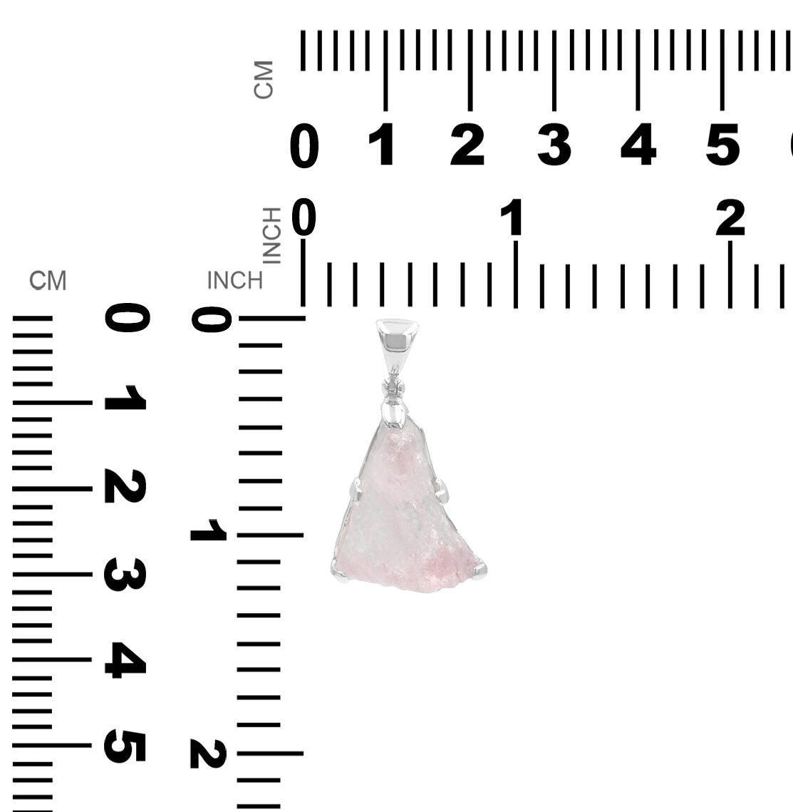 Starborn Morganite Rough Prong Set Pendant in Sterling Silver - Medium