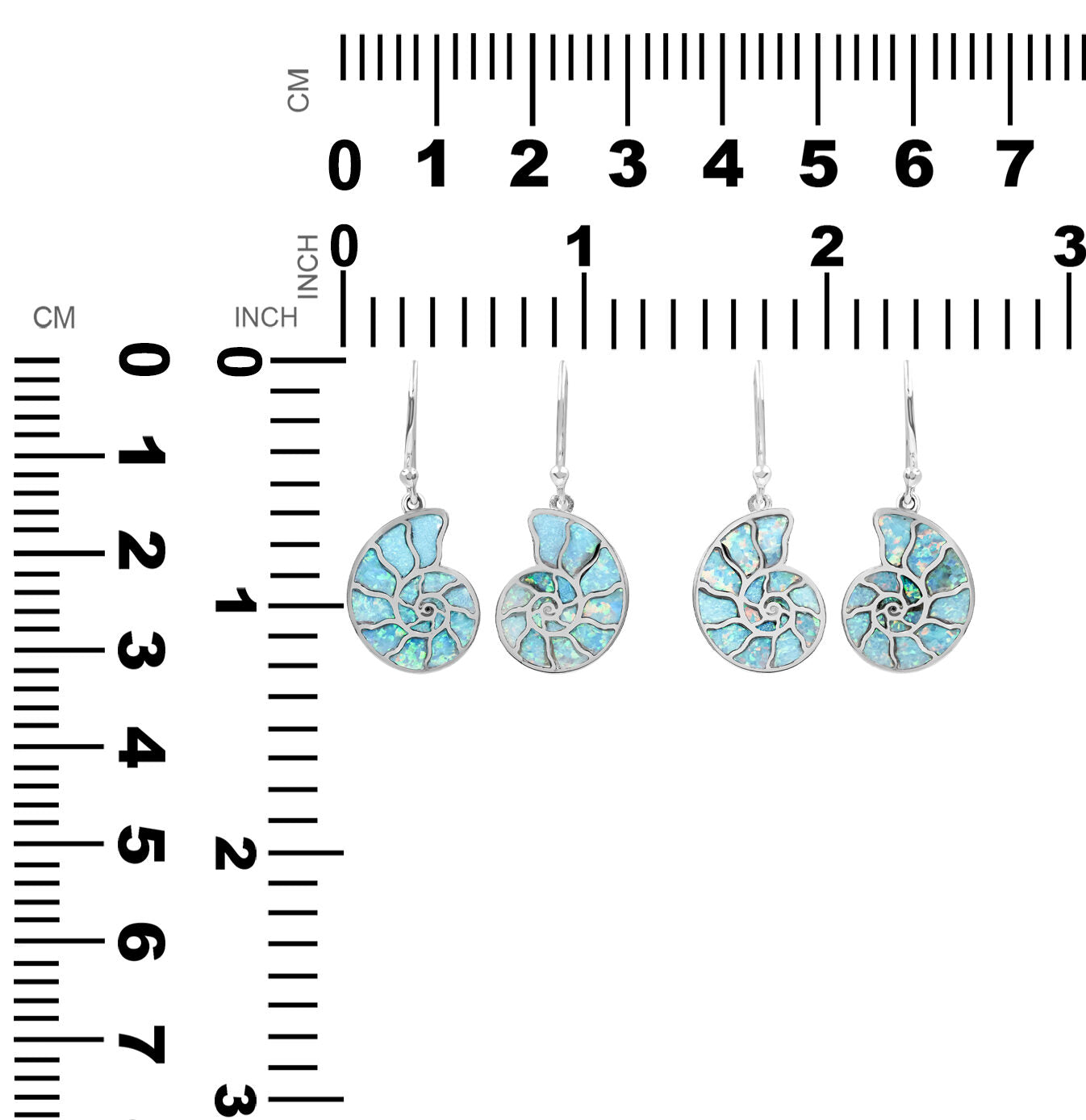 Starborn Cultured Opal Inlay Nautilus Earrings in Sterling Silver