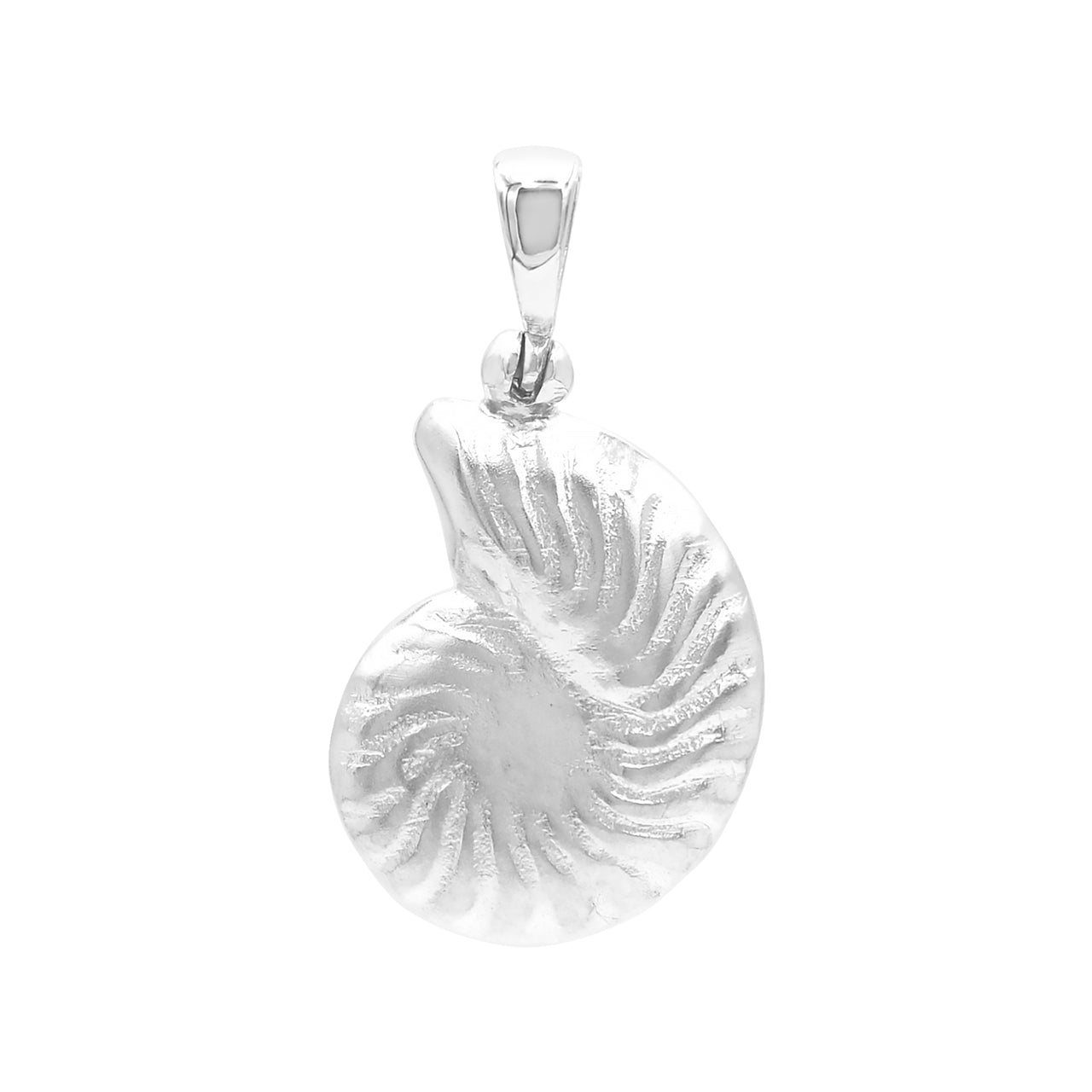 Starborn Cultured Opal Inlay Nautilus Ammonite Pendant in Sterling Silver