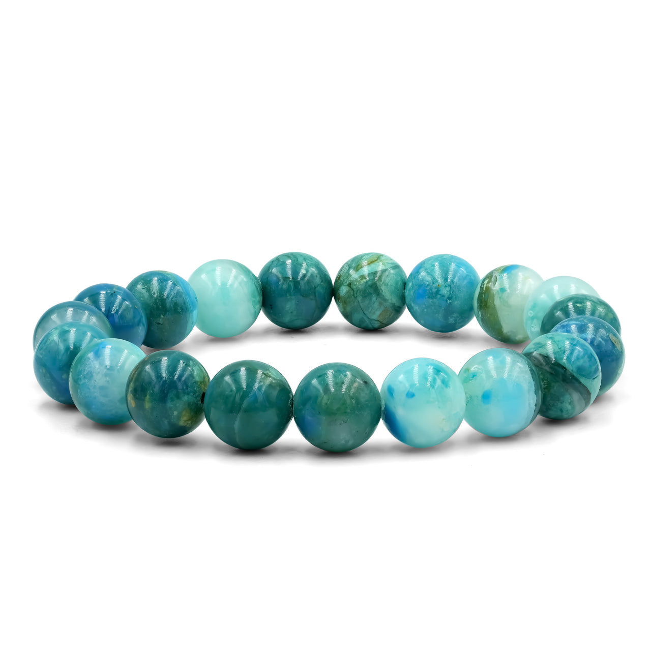 Starborn Peruvian Blue Opal Elastic Beaded Bracelet