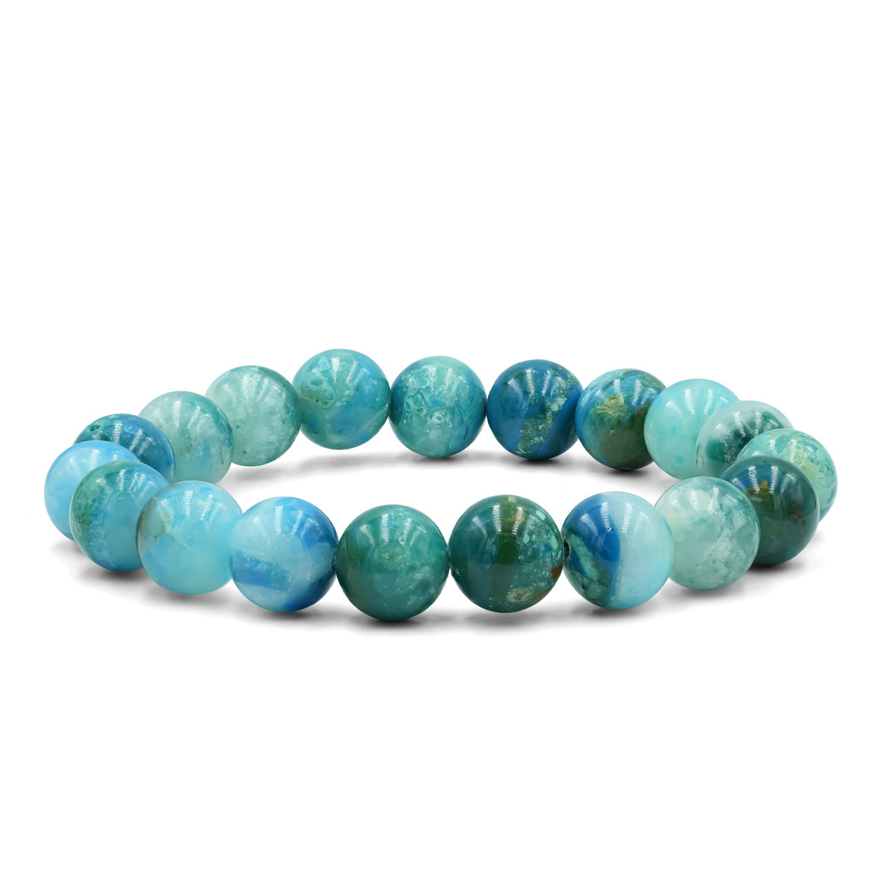 Starborn Peruvian Blue Opal Elastic Beaded Bracelet
