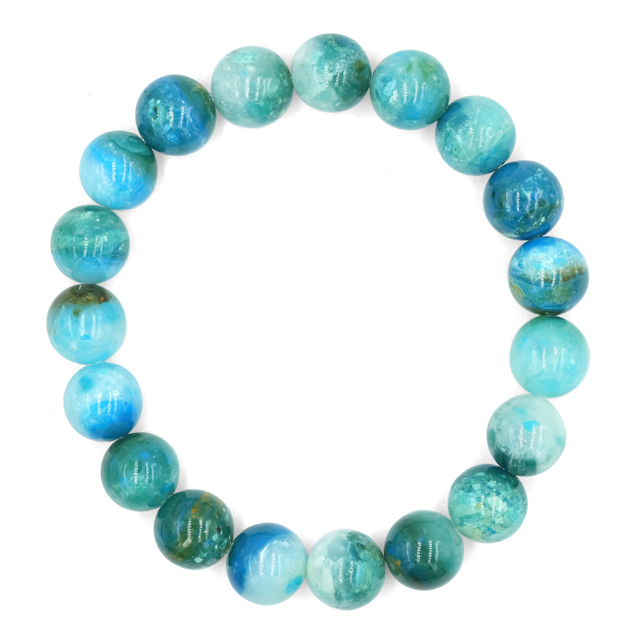 Starborn Peruvian Blue Opal Elastic Beaded Bracelet