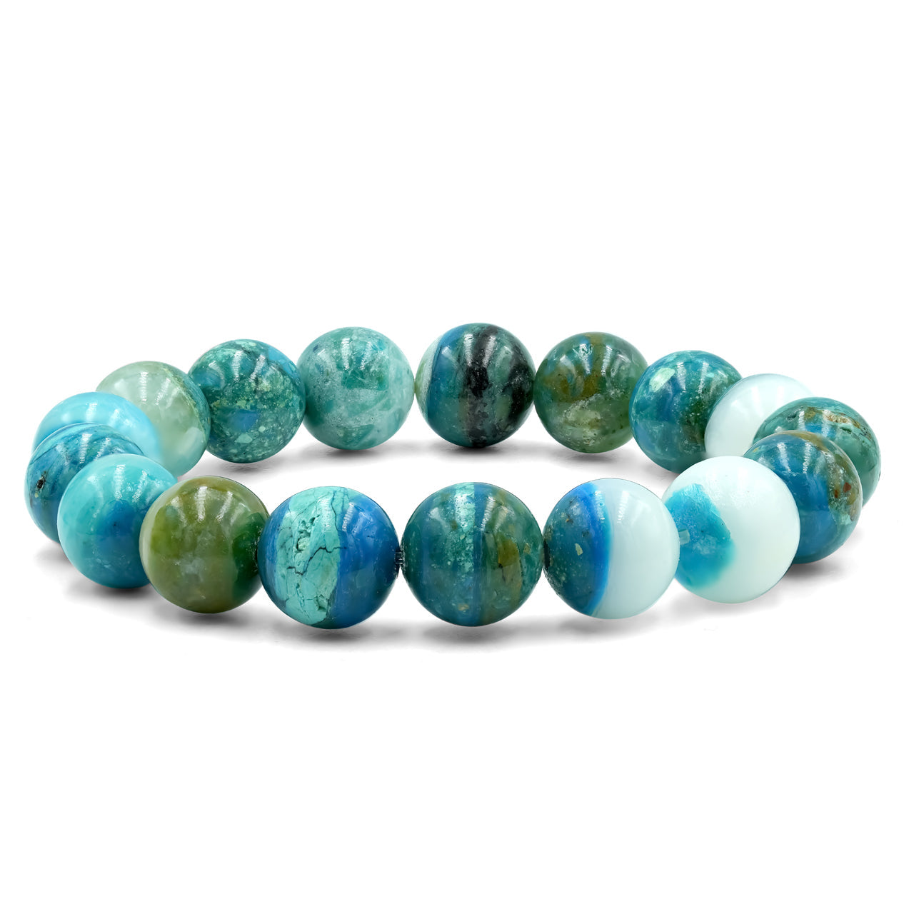 Starborn Peruvian Blue Opal Elastic Beaded Bracelet