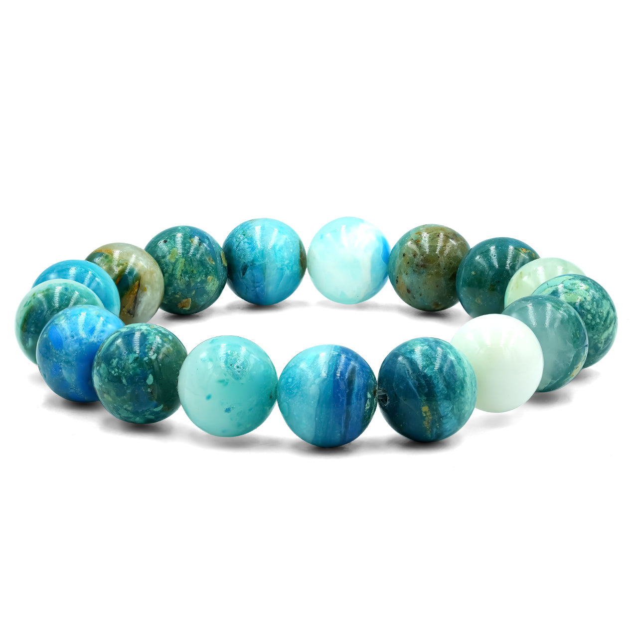 Starborn Peruvian Blue Opal Elastic Beaded Bracelet