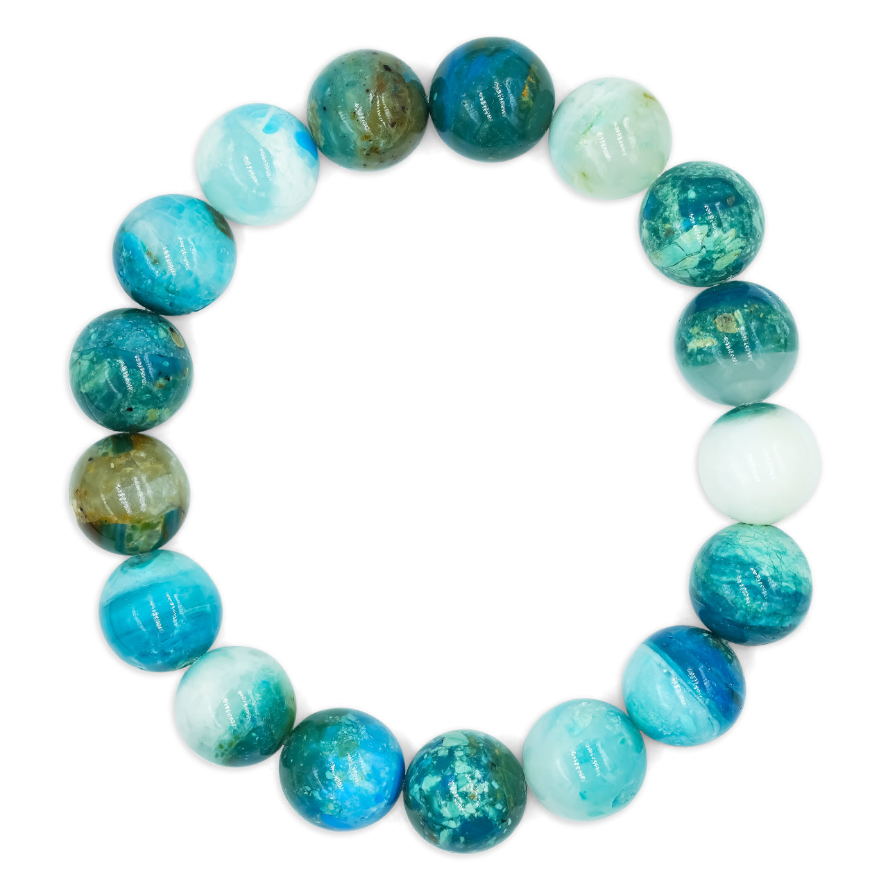 Starborn Peruvian Blue Opal Elastic Beaded Bracelet