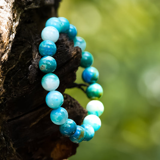 Starborn Peruvian Blue Opal Elastic Beaded Bracelet