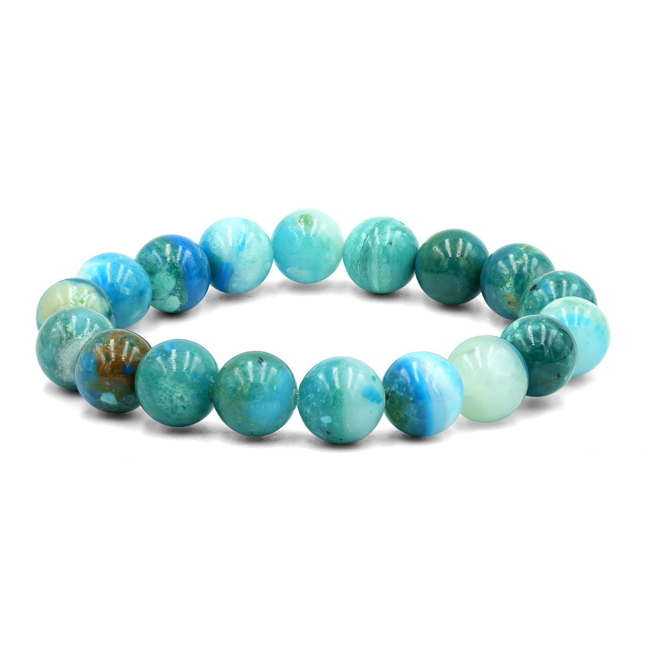 Starborn Peruvian Blue Opal Elastic Beaded Bracelet