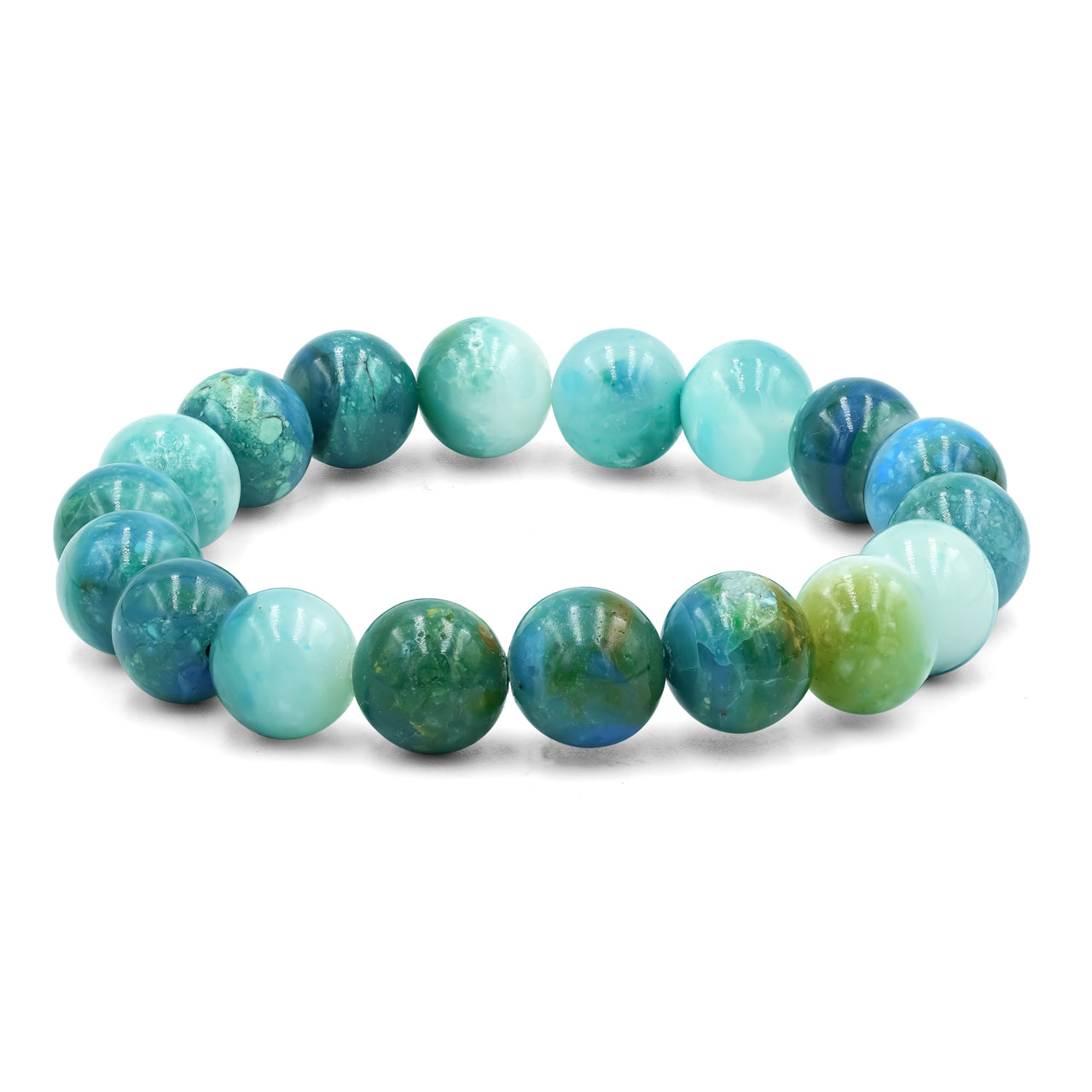 Starborn Peruvian Blue Opal Elastic Beaded Bracelet
