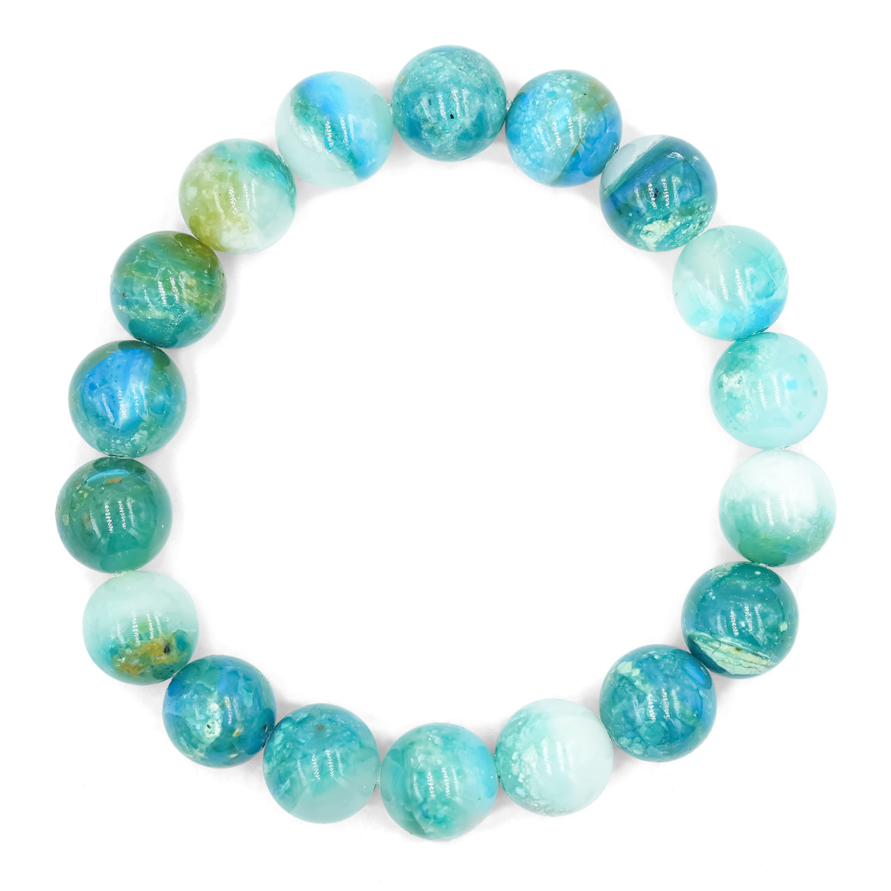 Starborn Peruvian Blue Opal Elastic Beaded Bracelet