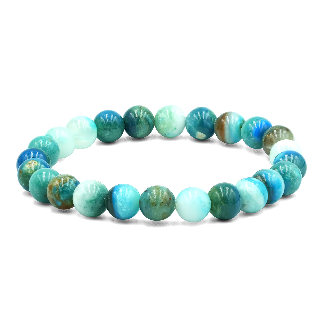 Starborn Peruvian Blue Opal Elastic Beaded Bracelet