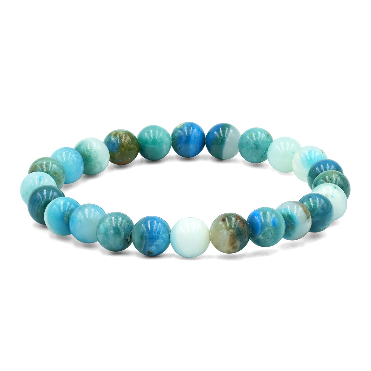 Starborn Peruvian Blue Opal Elastic Beaded Bracelet