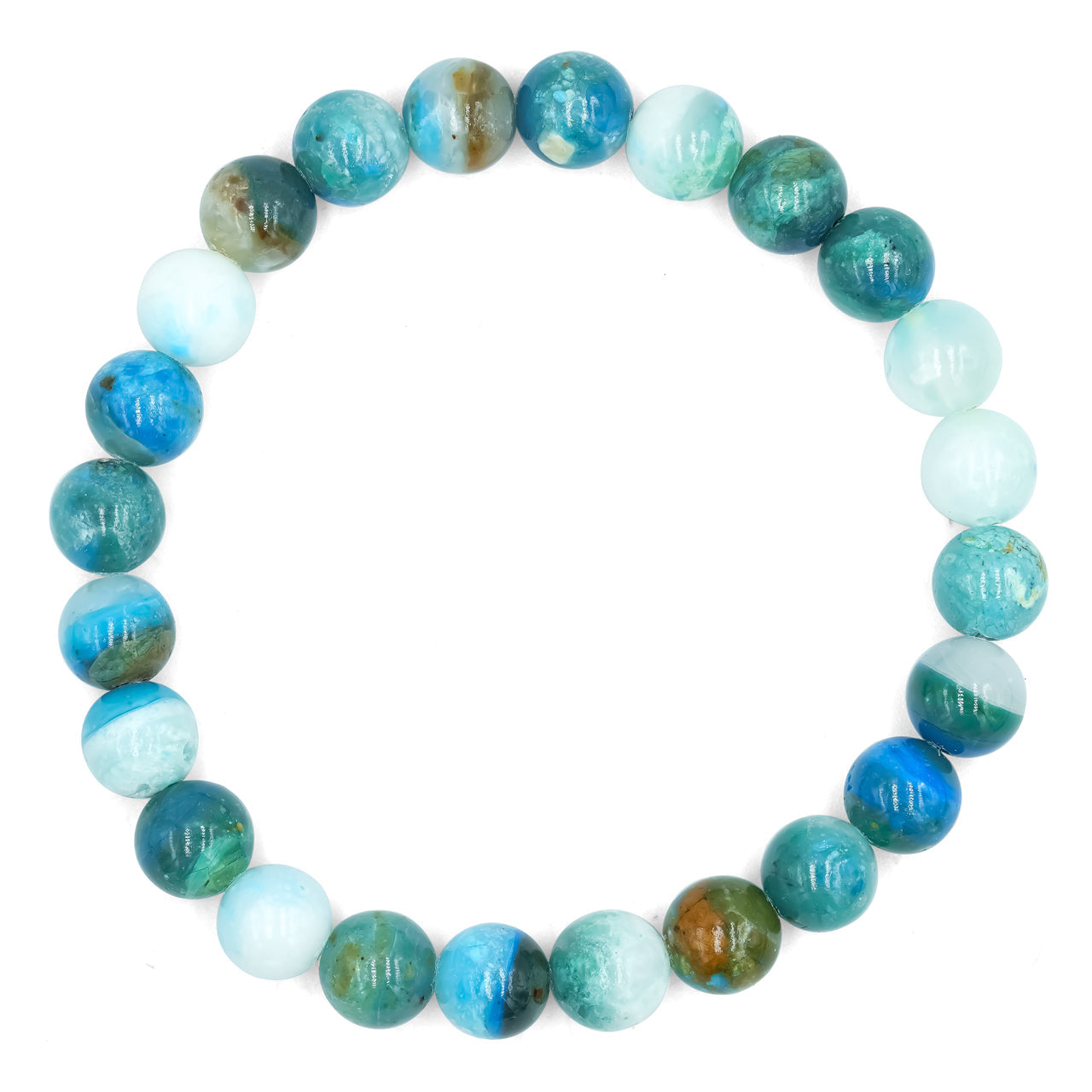 Starborn Peruvian Blue Opal Elastic Beaded Bracelet