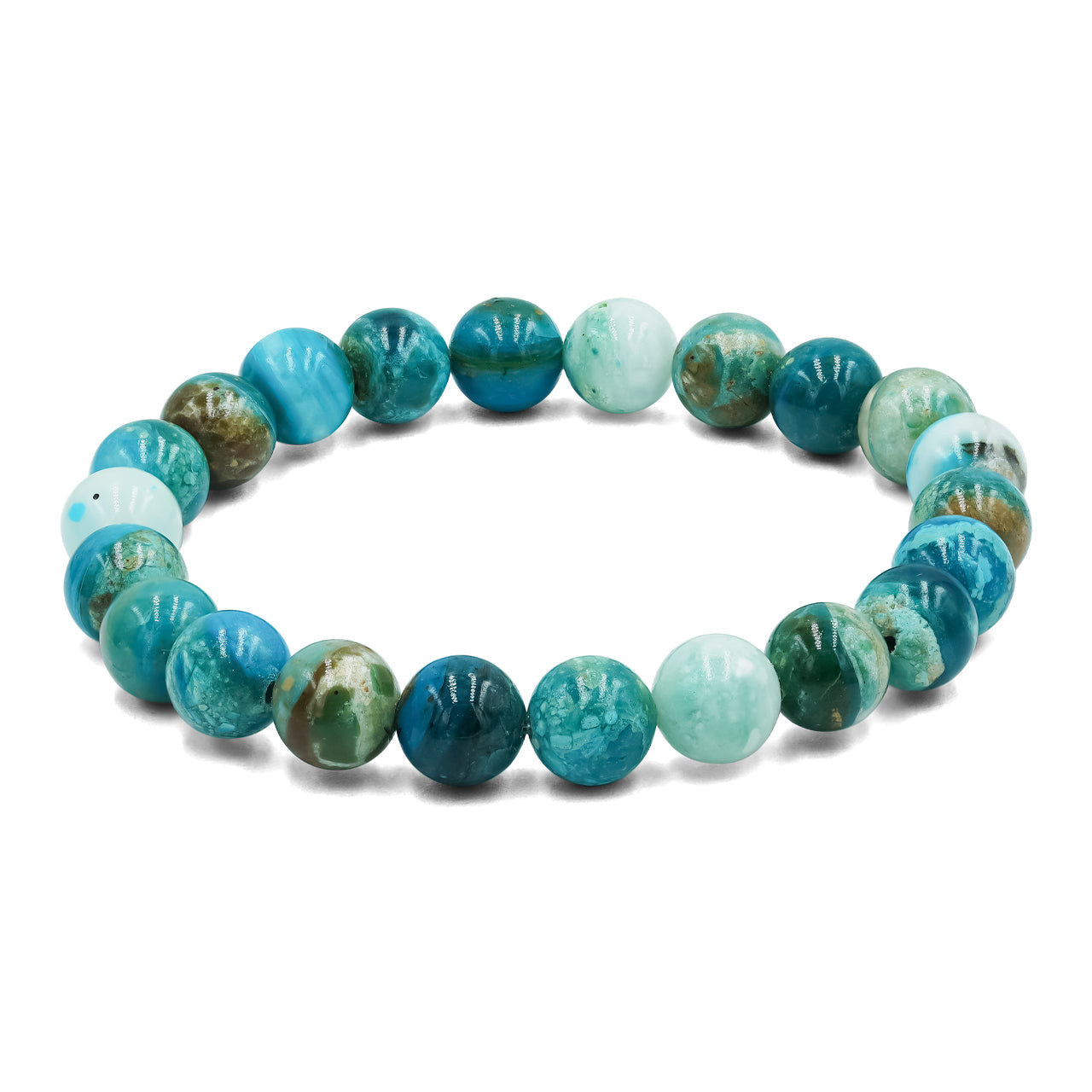 Starborn Peruvian Blue Opal Elastic Beaded Bracelet