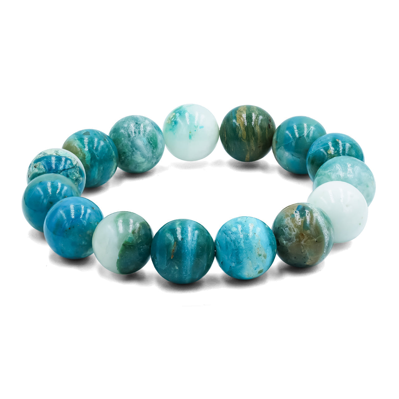 Starborn Peruvian Blue Opal Elastic Beaded Bracelet