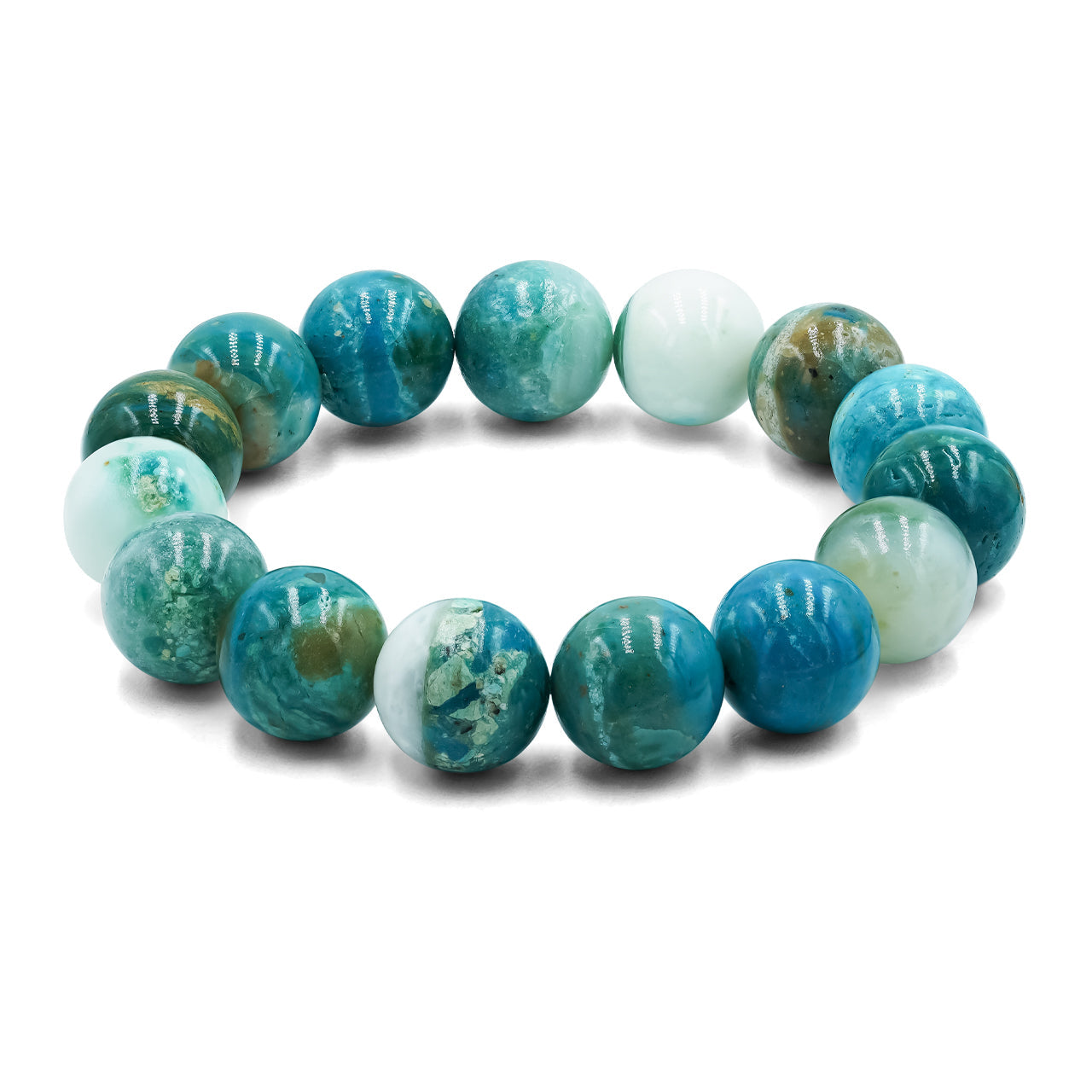 Starborn Peruvian Blue Opal Elastic Beaded Bracelet