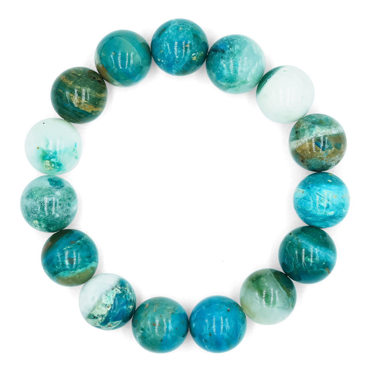 Starborn Peruvian Blue Opal Elastic Beaded Bracelet