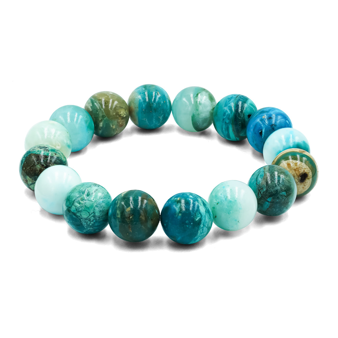 Starborn Peruvian Blue Opal Elastic Beaded Bracelet