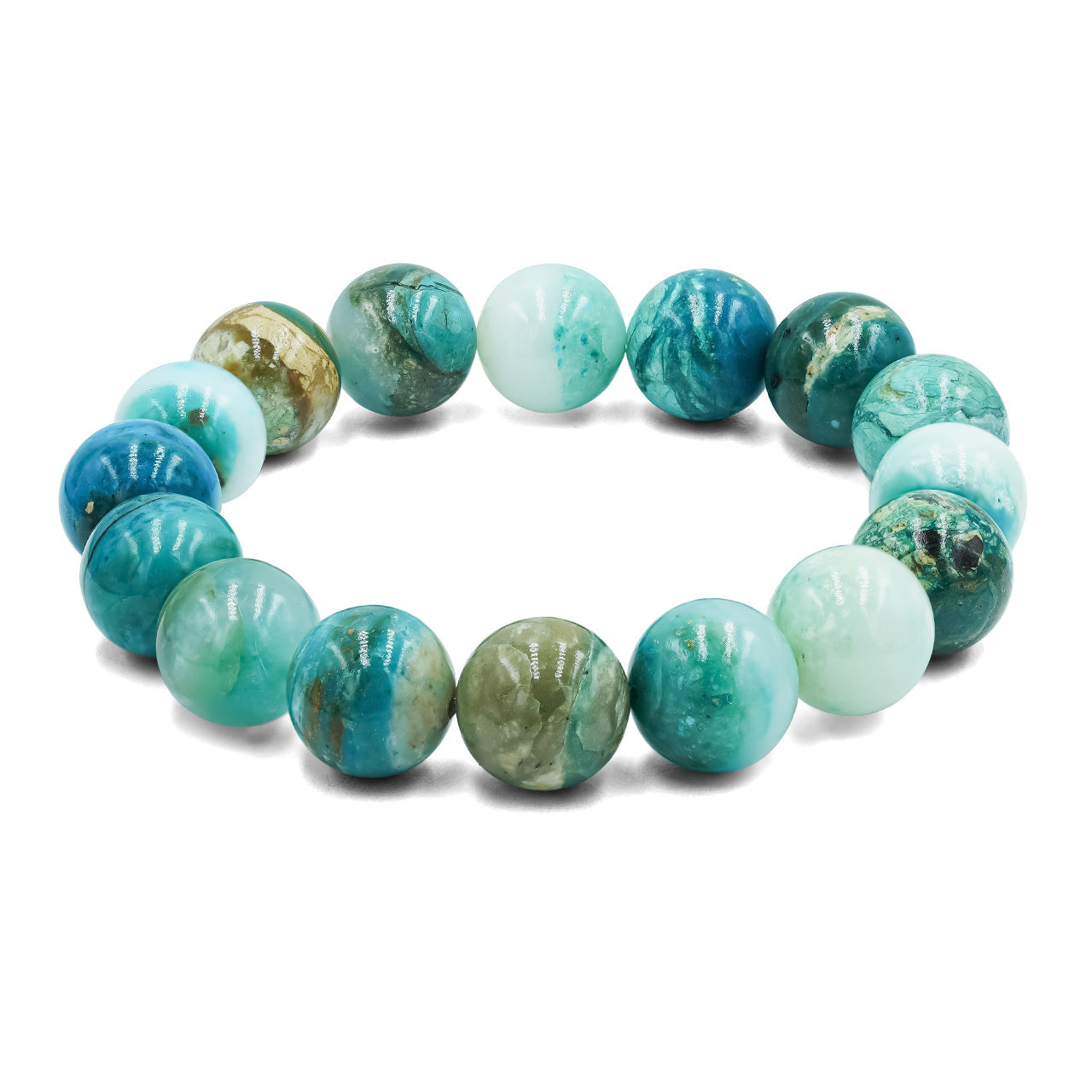 Starborn Peruvian Blue Opal Elastic Beaded Bracelet