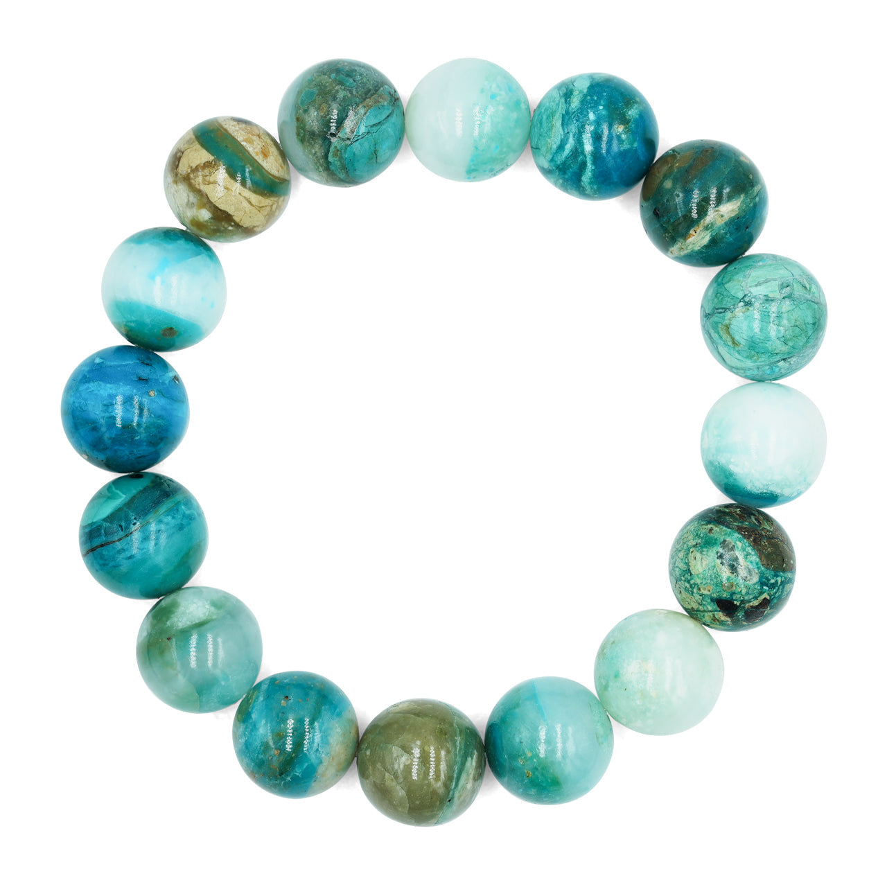 Starborn Peruvian Blue Opal Elastic Beaded Bracelet