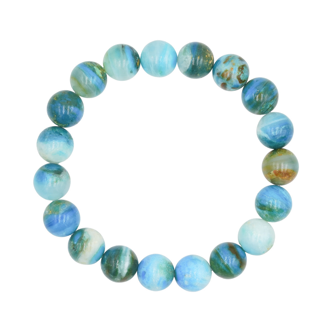 Starborn Peruvian Blue Opal Elastic Beaded Bracelet