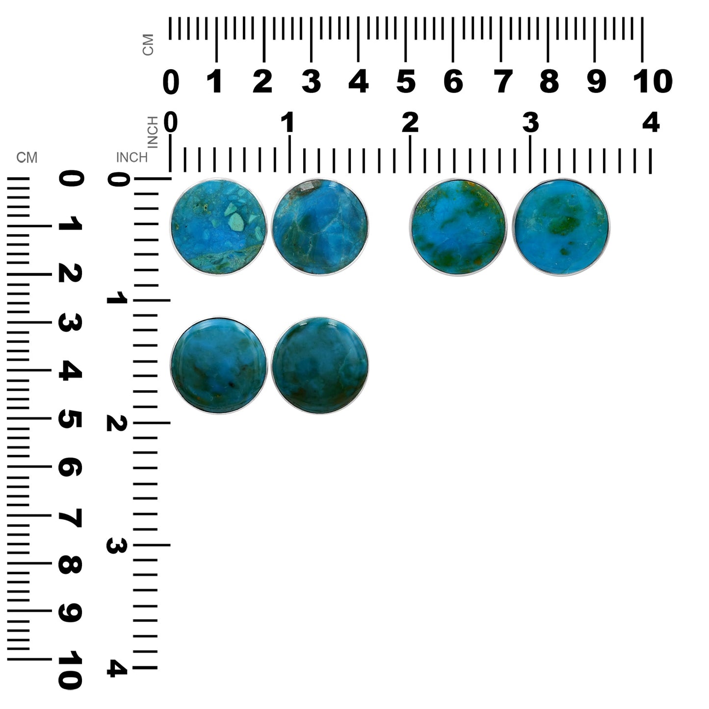 Starborn Peruvian Blue Opal 20mm Round Post Style Earrings in Sterling Silver