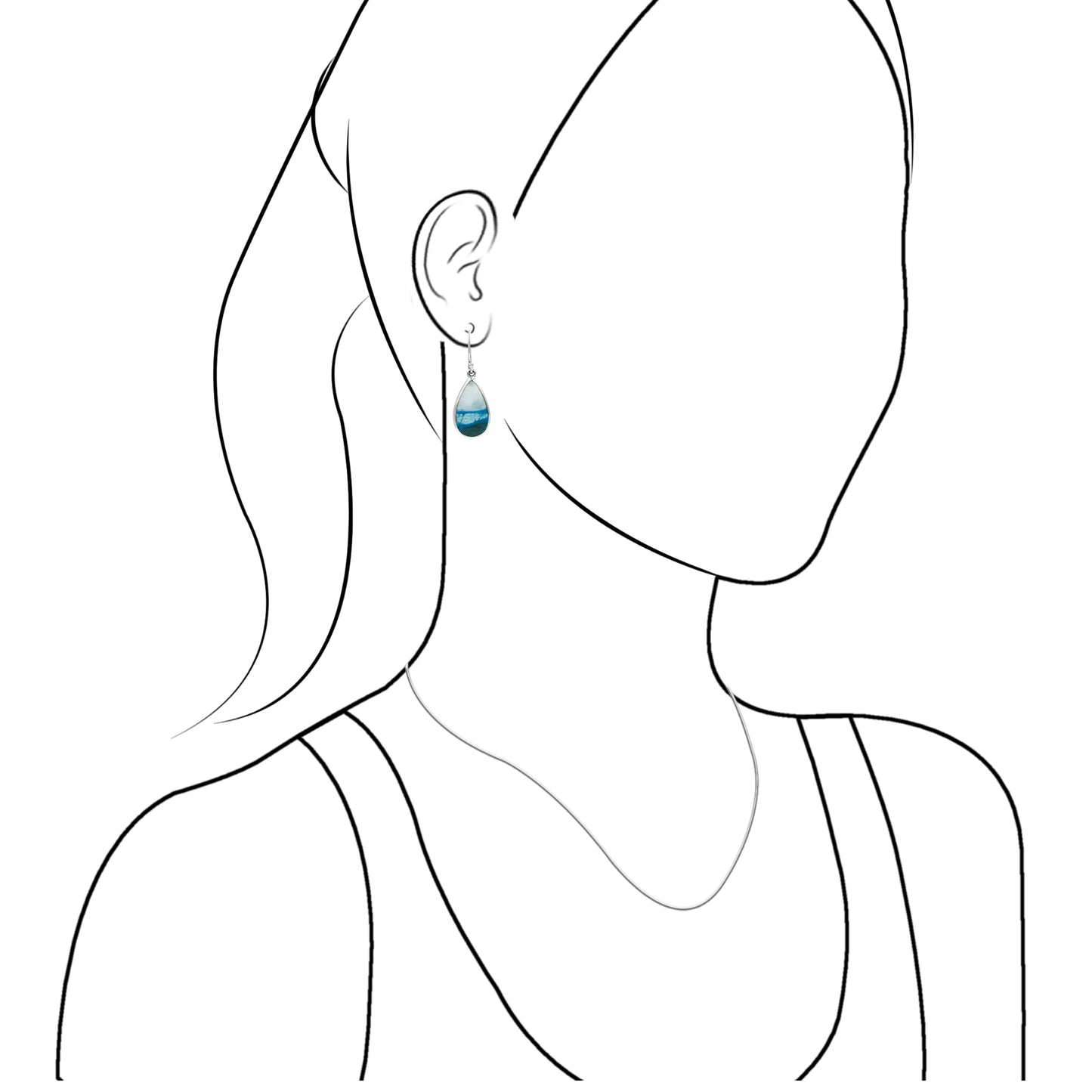 Starborn Peruvian Blue Opal Pear Earrings in Sterling Silver
