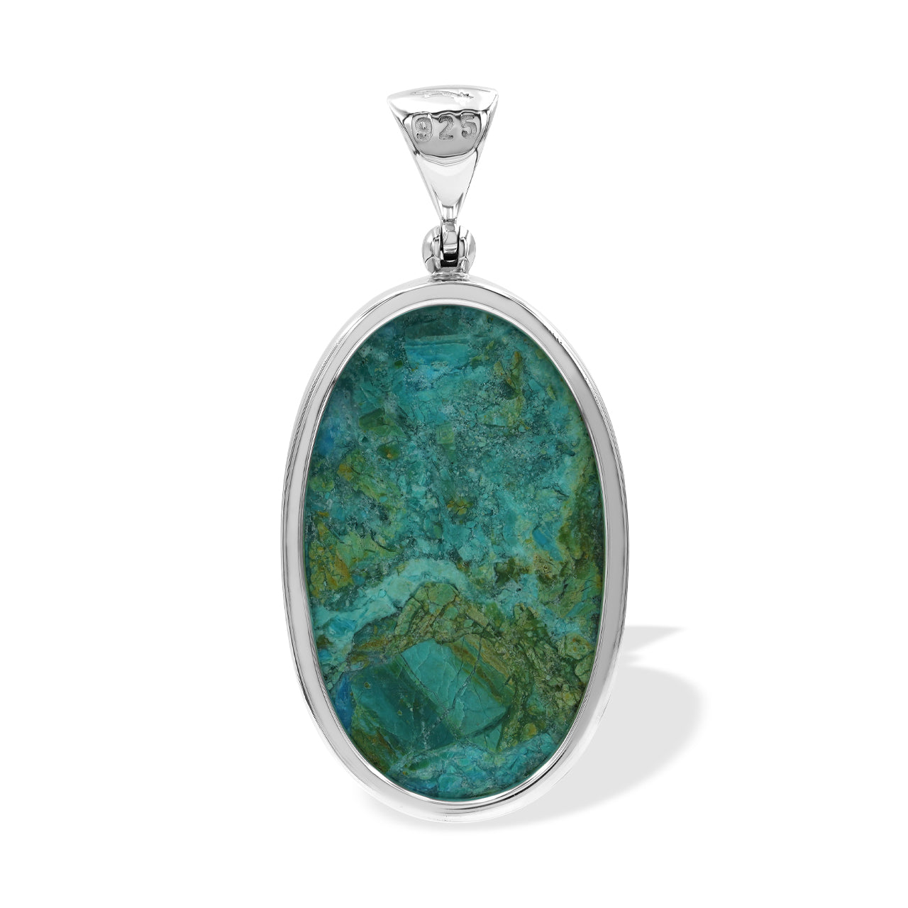 Starborn Peruvian Blue Opal Oval Cabochon Pendant in Sterling Silver