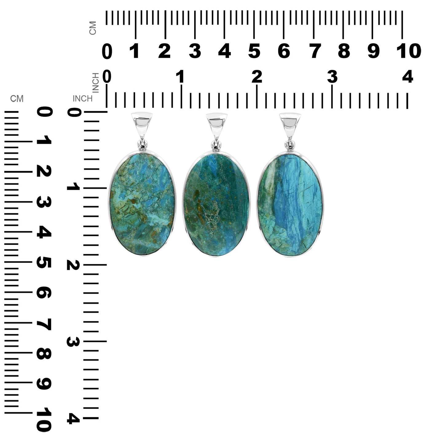 Starborn Peruvian Blue Opal Oval Cabochon Pendant in Sterling Silver