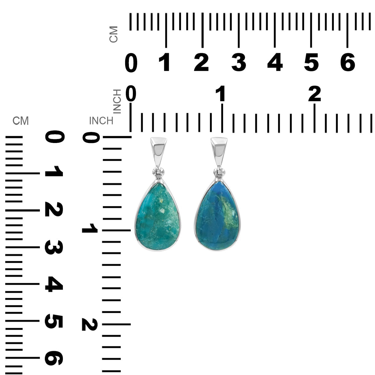 Starborn Peruvian Blue Opal Pear Pendant in Fine Sterling Silver