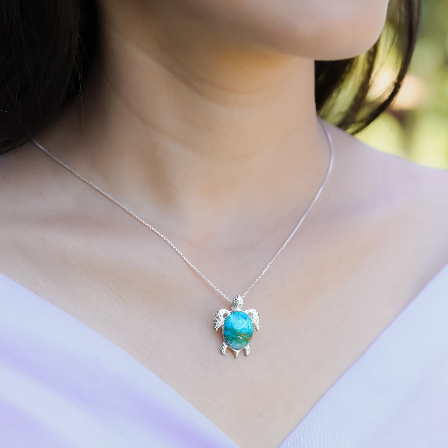 Starborn Sea Turtle Pendant in Fine Sterling Silver
