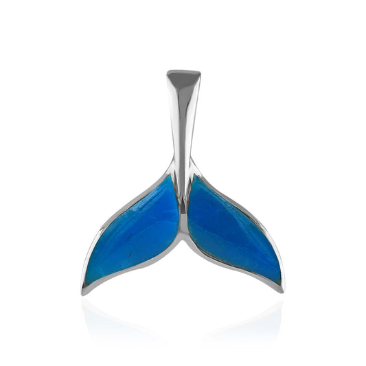 Starborn Peruvian Blue Opal Whale Tail Pendant in Sterling Silver