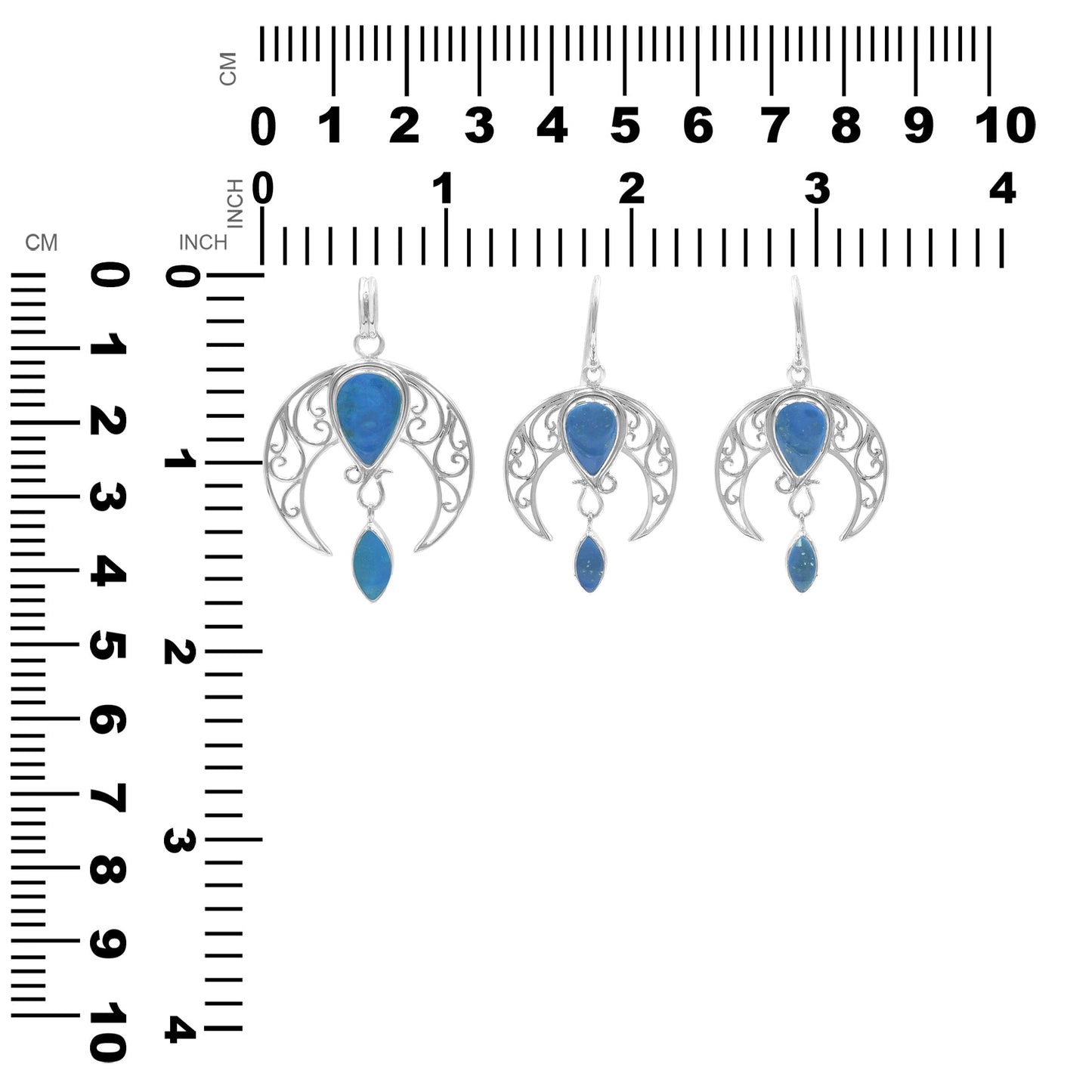 Starborn Celestial Pendant and Earring Set in Sterling Silver