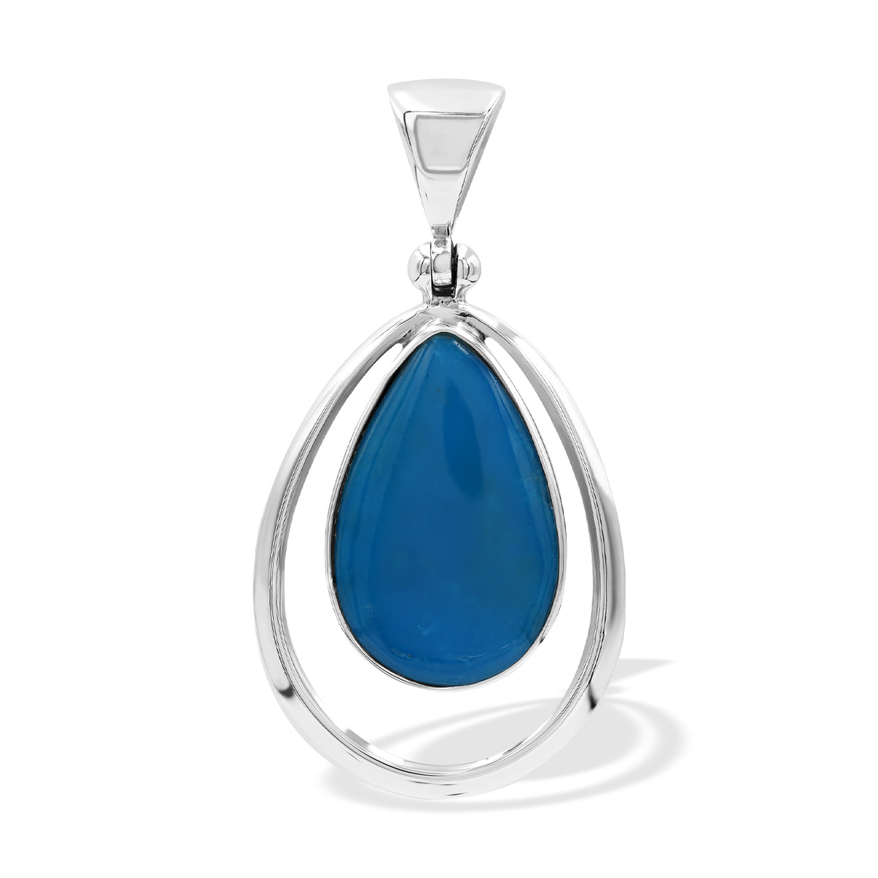 Starborn Peruvian Blue Opal Pear-Shaped Wire Frame Pendant and Earring Set in Sterling Silver