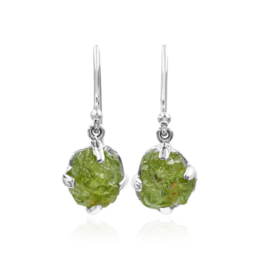 Starborn Arizona Peridot Rough Earrings in Sterling Silver