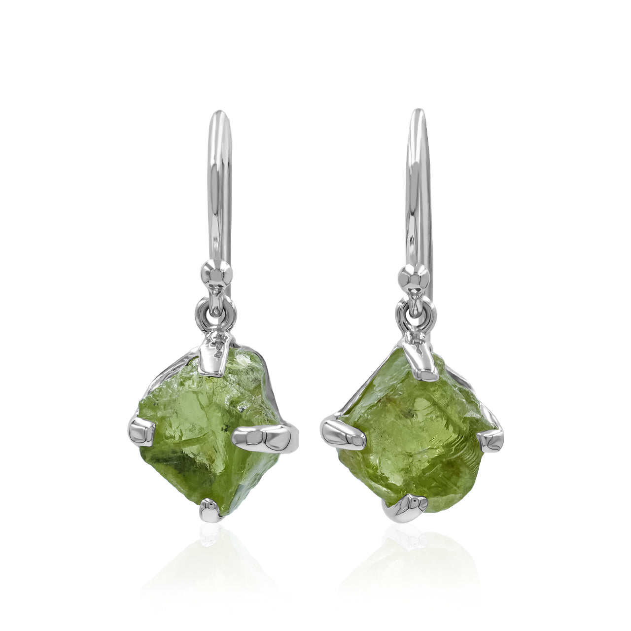 Starborn Arizona Peridot Rough Earrings in Sterling Silver