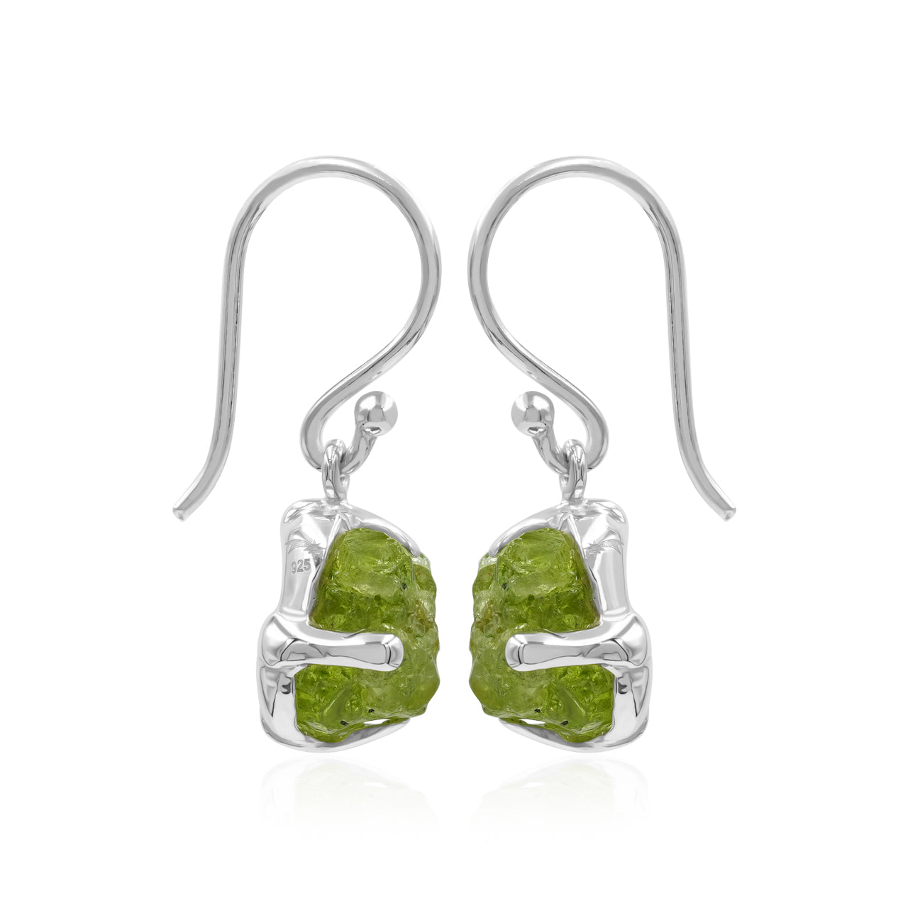Starborn Arizona Peridot Rough Earrings in Sterling Silver