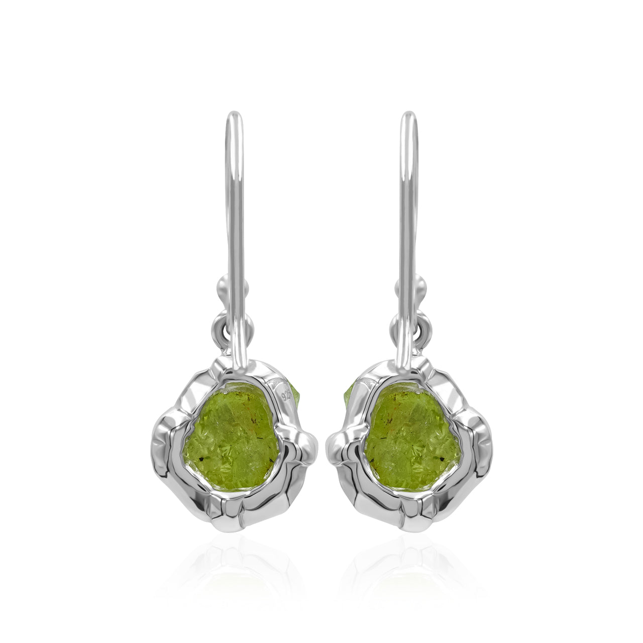 Starborn Arizona Peridot Rough Earrings in Sterling Silver