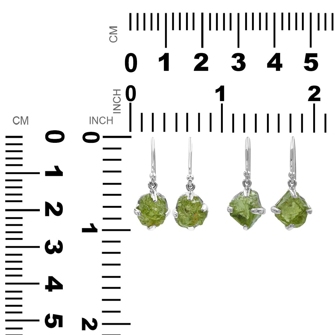 Starborn Arizona Peridot Rough Earrings in Sterling Silver