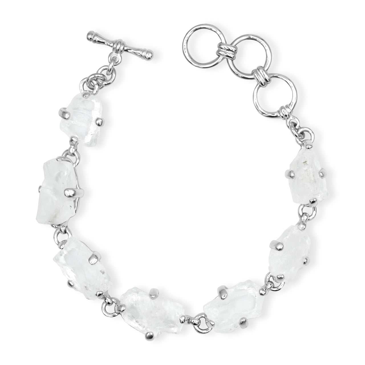 Starborn Rough Petalite Prong Set Bracelet in Sterling Silver