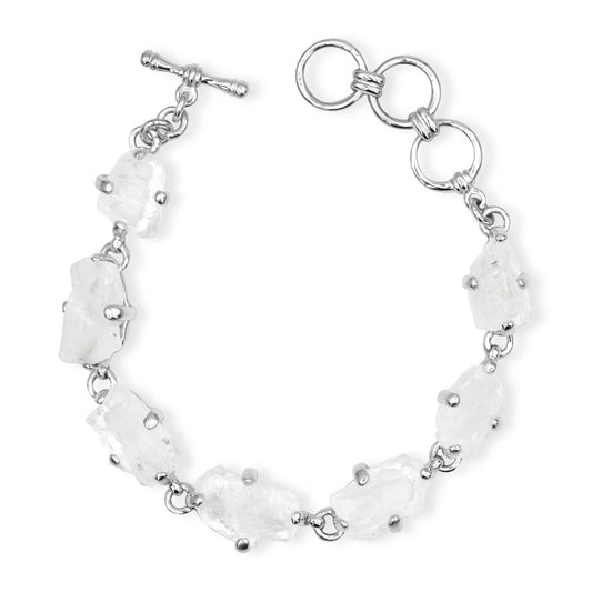 Starborn Rough Petalite Prong Set Bracelet in Sterling Silver