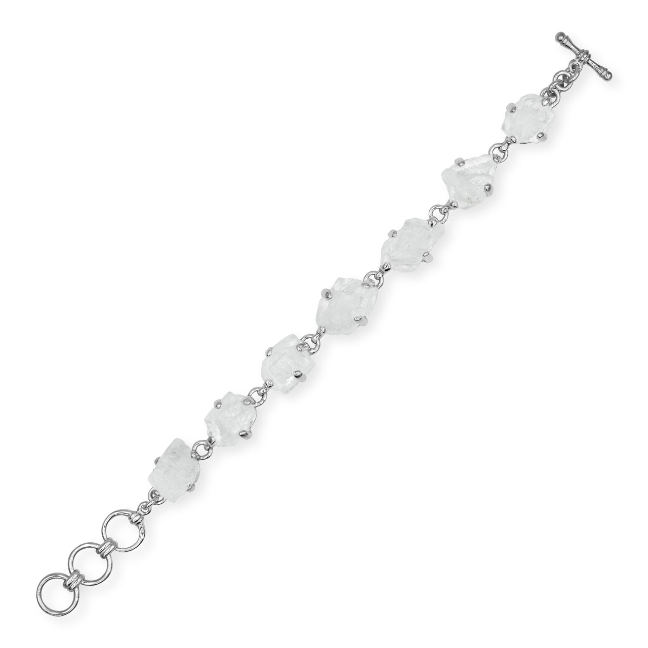 Starborn Rough Petalite Prong Set Bracelet in Sterling Silver