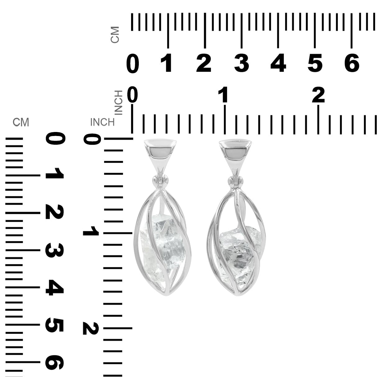 Starborn Rough Petalite Spiral Caged Pendant in Sterling Silver