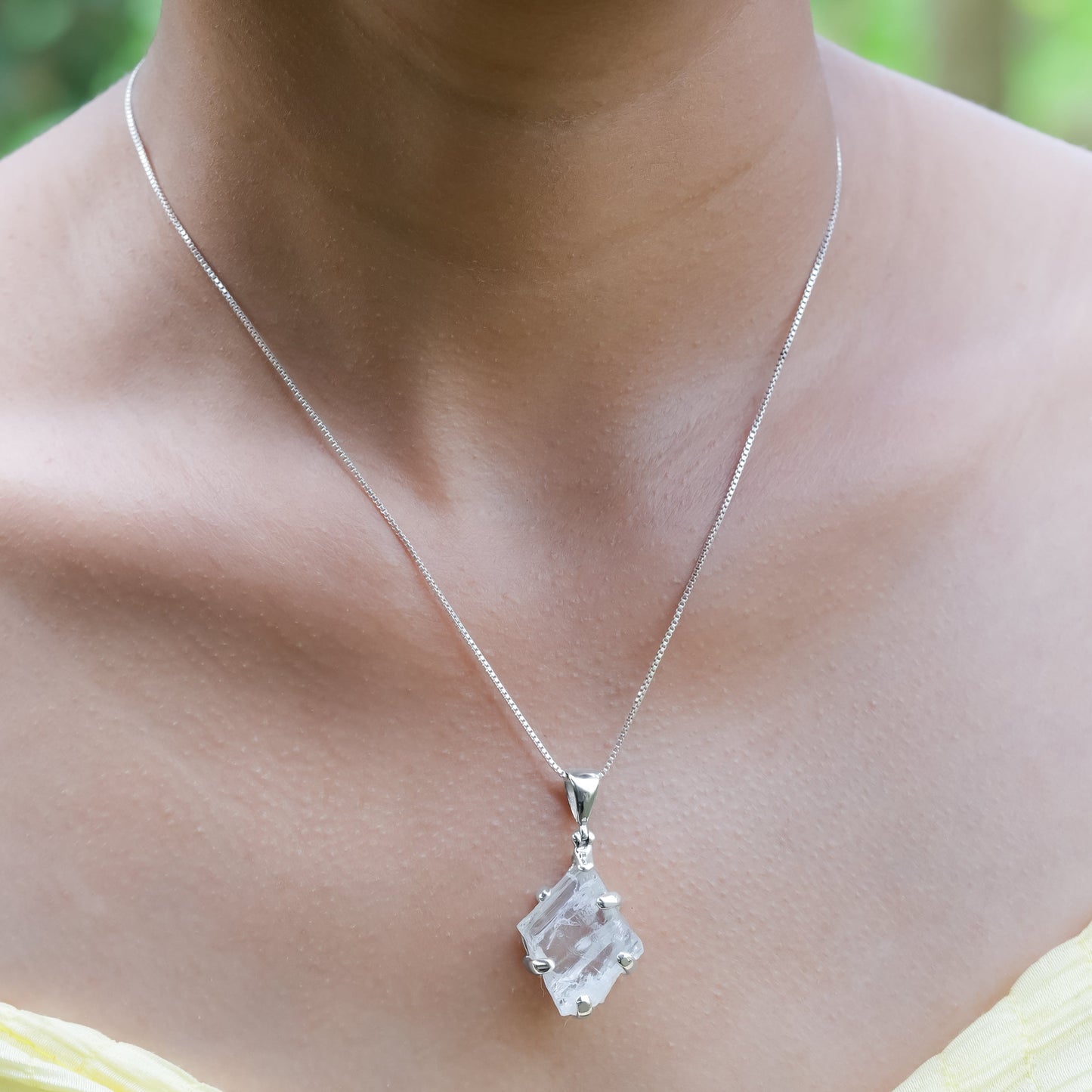 Starborn Petalite Crystal Pendant in Fine Sterling Silver