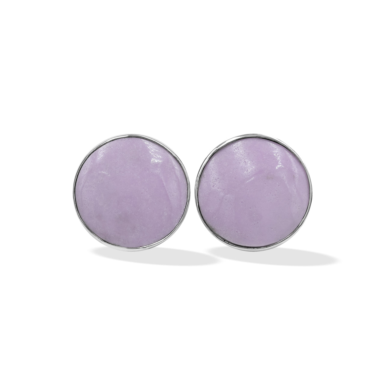 Starborn Phosphosiderite Round Cabochon Single Bezel Post Earring in Sterling Silver