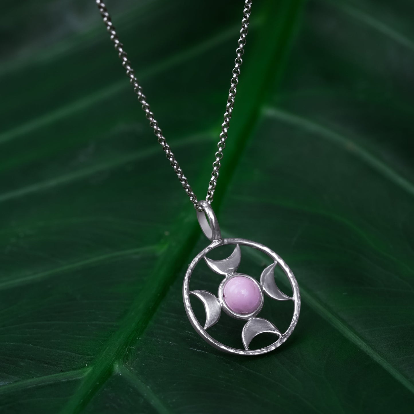 Starborn Sphere Gemstones Directional Crescent Moon Pendant in Sterling Silver - Small