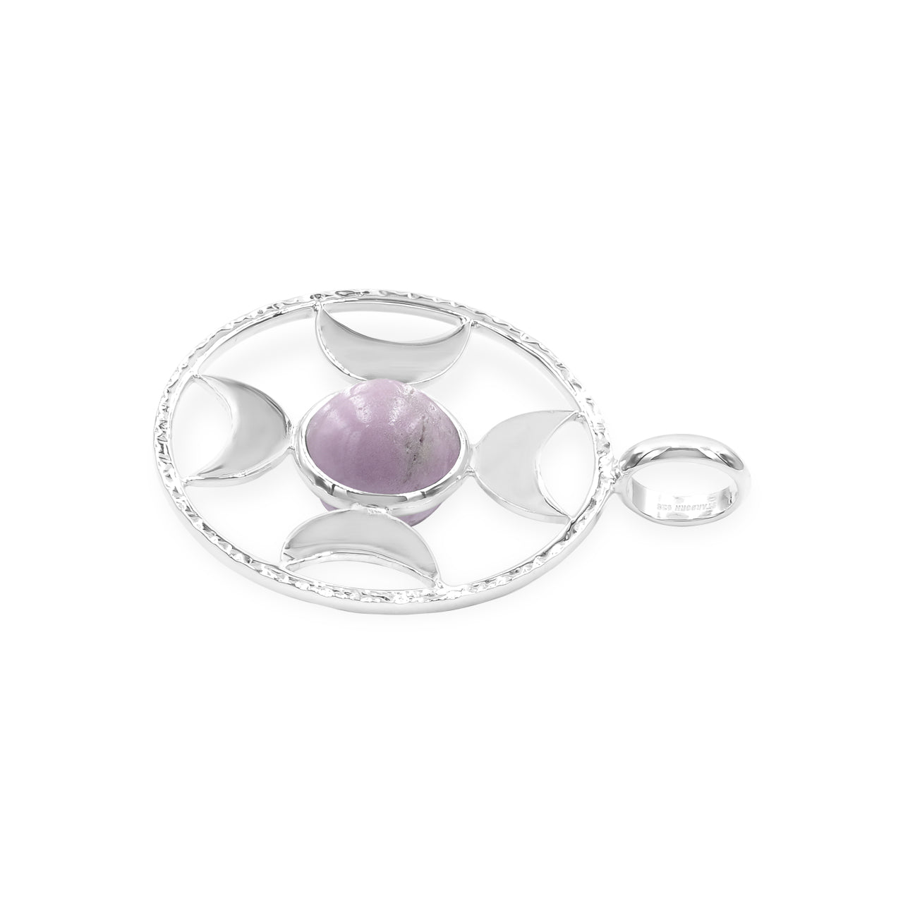 Starborn Sphere Gemstones Directional Crescent Moon Pendant in Sterling Silver - Small