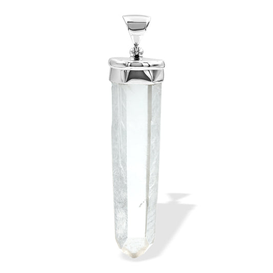 Starborn Phantom Quartz Crystal Pendant Cap Set in Sterling Silver