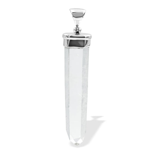 Starborn Phantom Quartz Crystal Pendant Cap Set in Sterling Silver