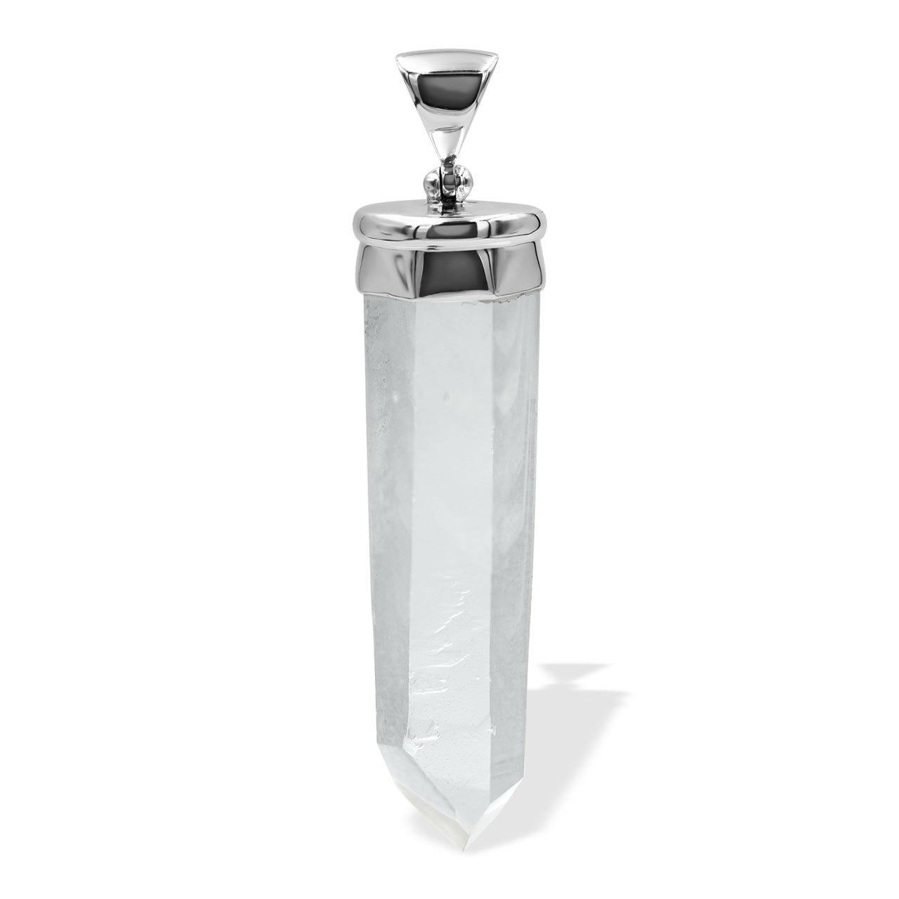 Starborn Phantom Quartz Crystal Pendant Cap Set in Sterling Silver