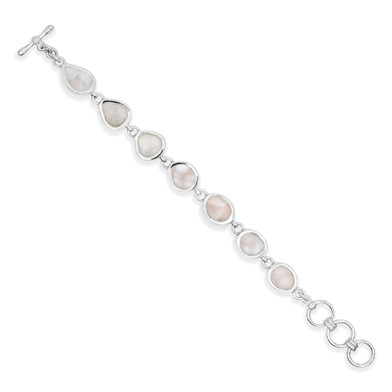 Starborn Pink Natrolite Freeform Bracelet in Sterling Silver